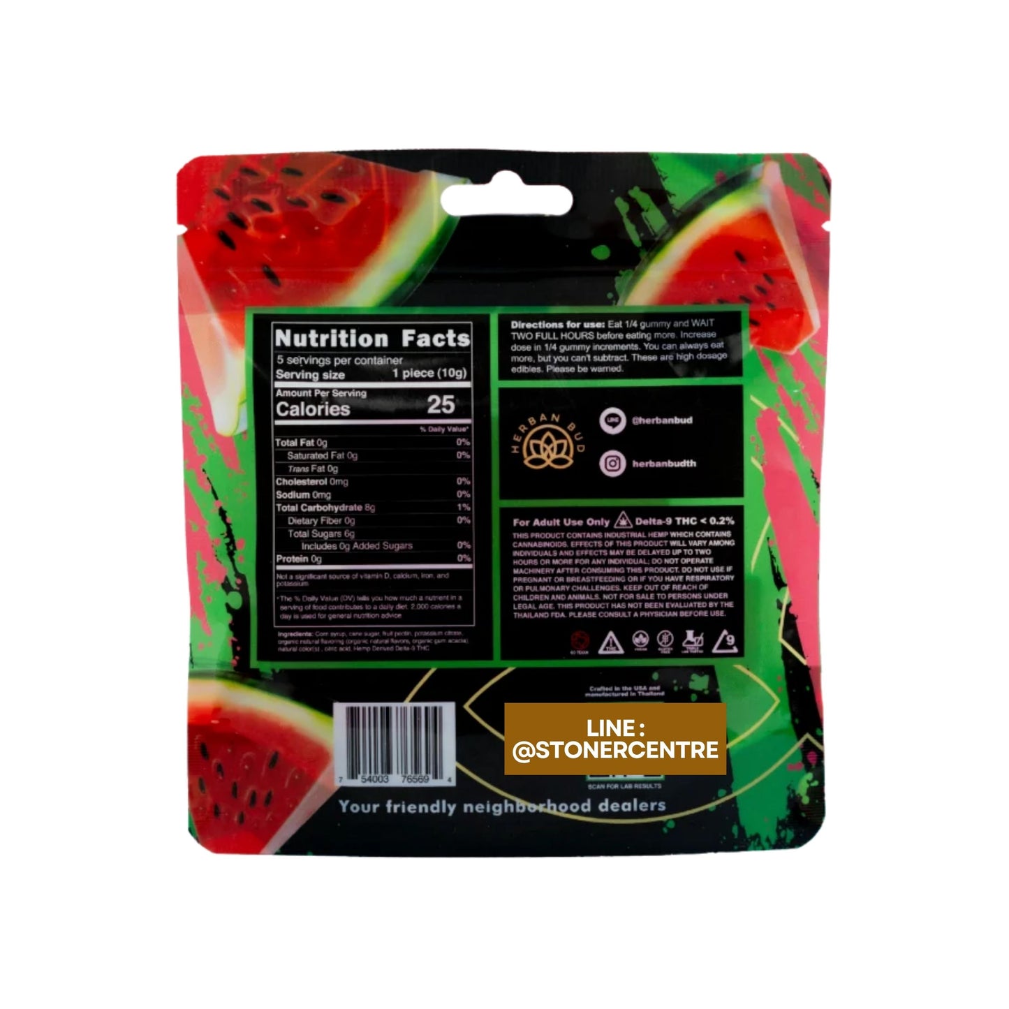 Jelly | Herban Bud Watermelon Edibles gummy infused thc snack